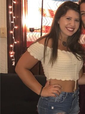 Beige Cropped Knit Off-Shoulder Top